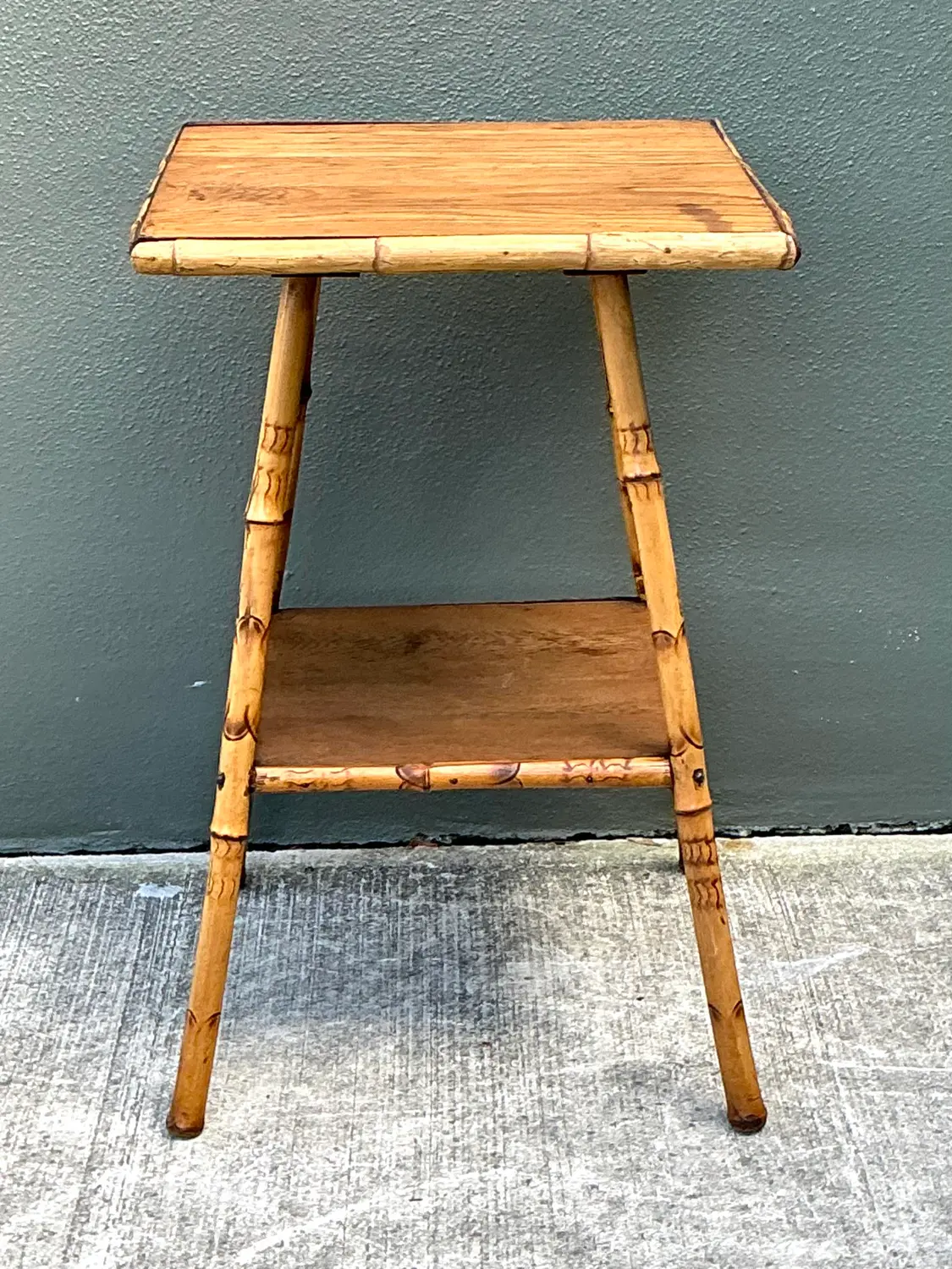 Vintage Bamboo Side Table - Top view