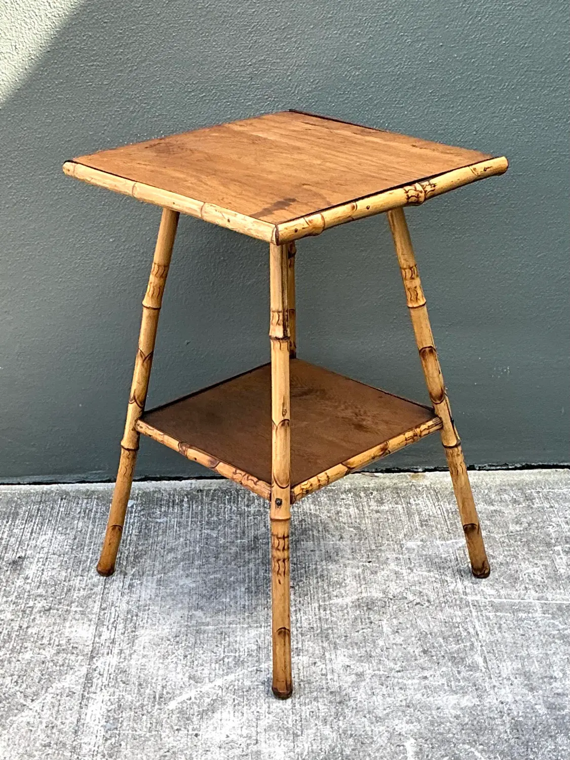 Vintage Bamboo Side Table - Back view