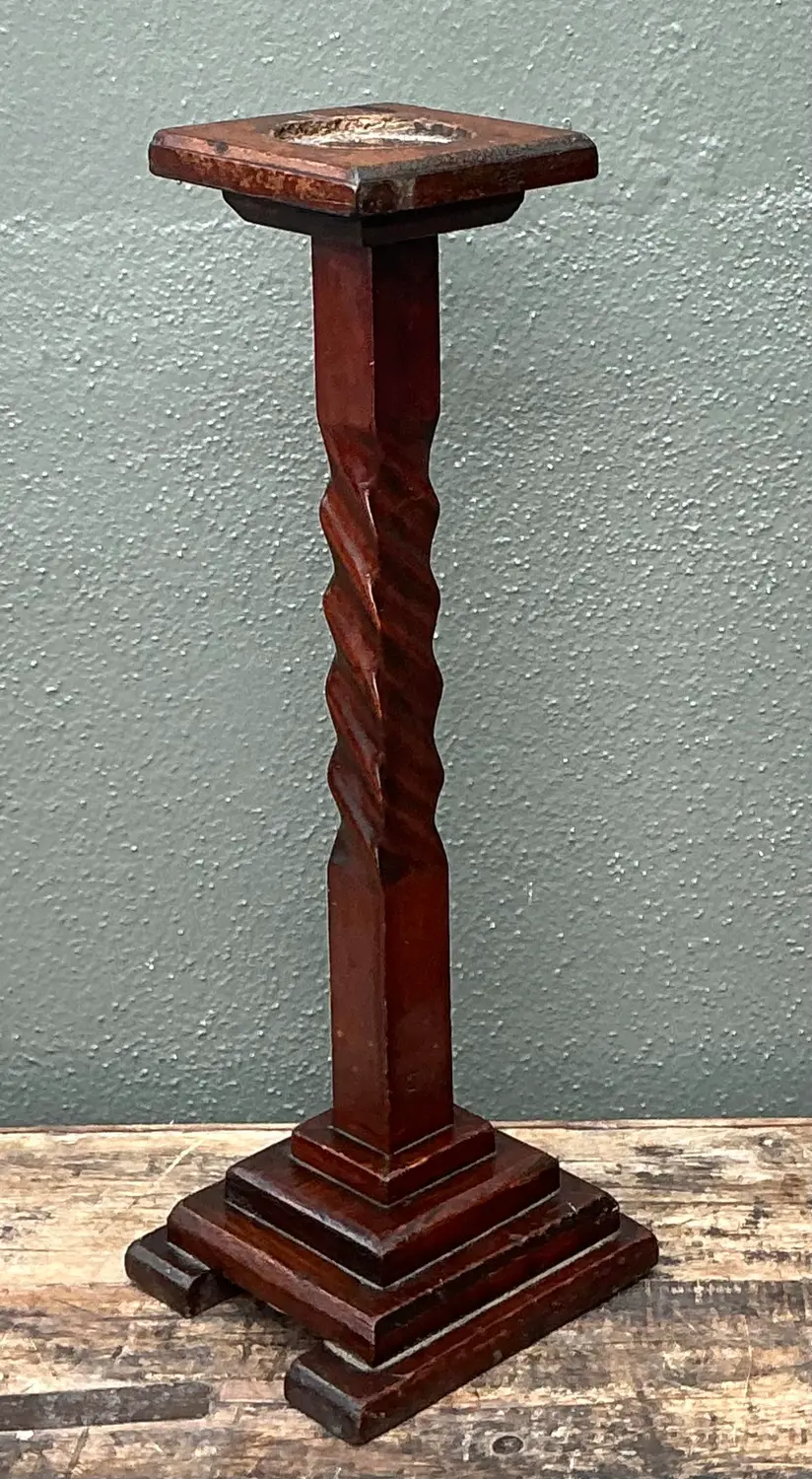 Vintage Barley Twist Candlestick - Top view