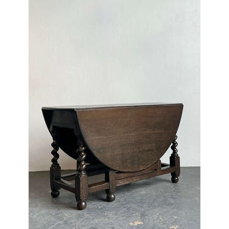 Vintage Barley Twist Gate Leg Table - Side view