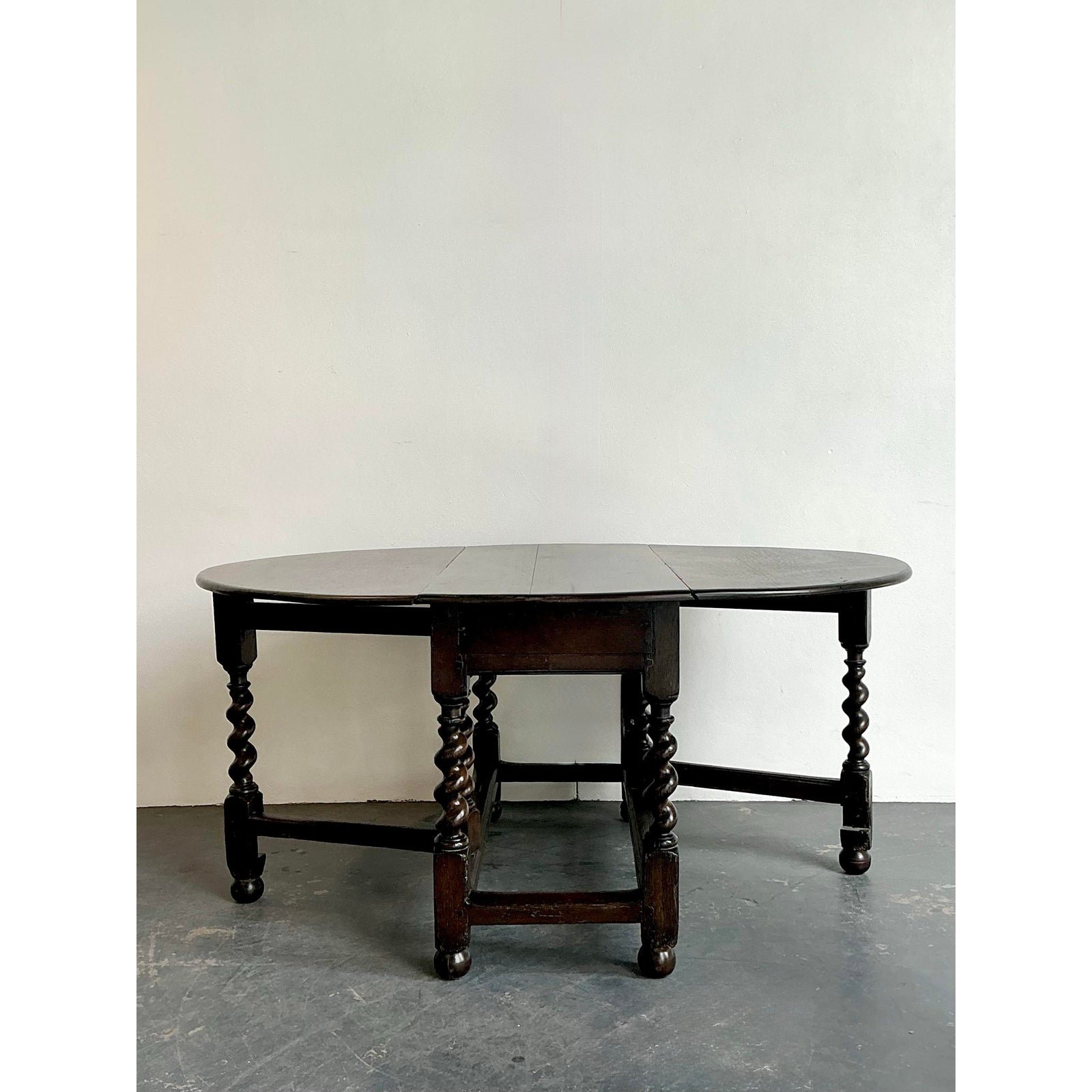 Vintage Barley Twist Gate Leg Table - Top view