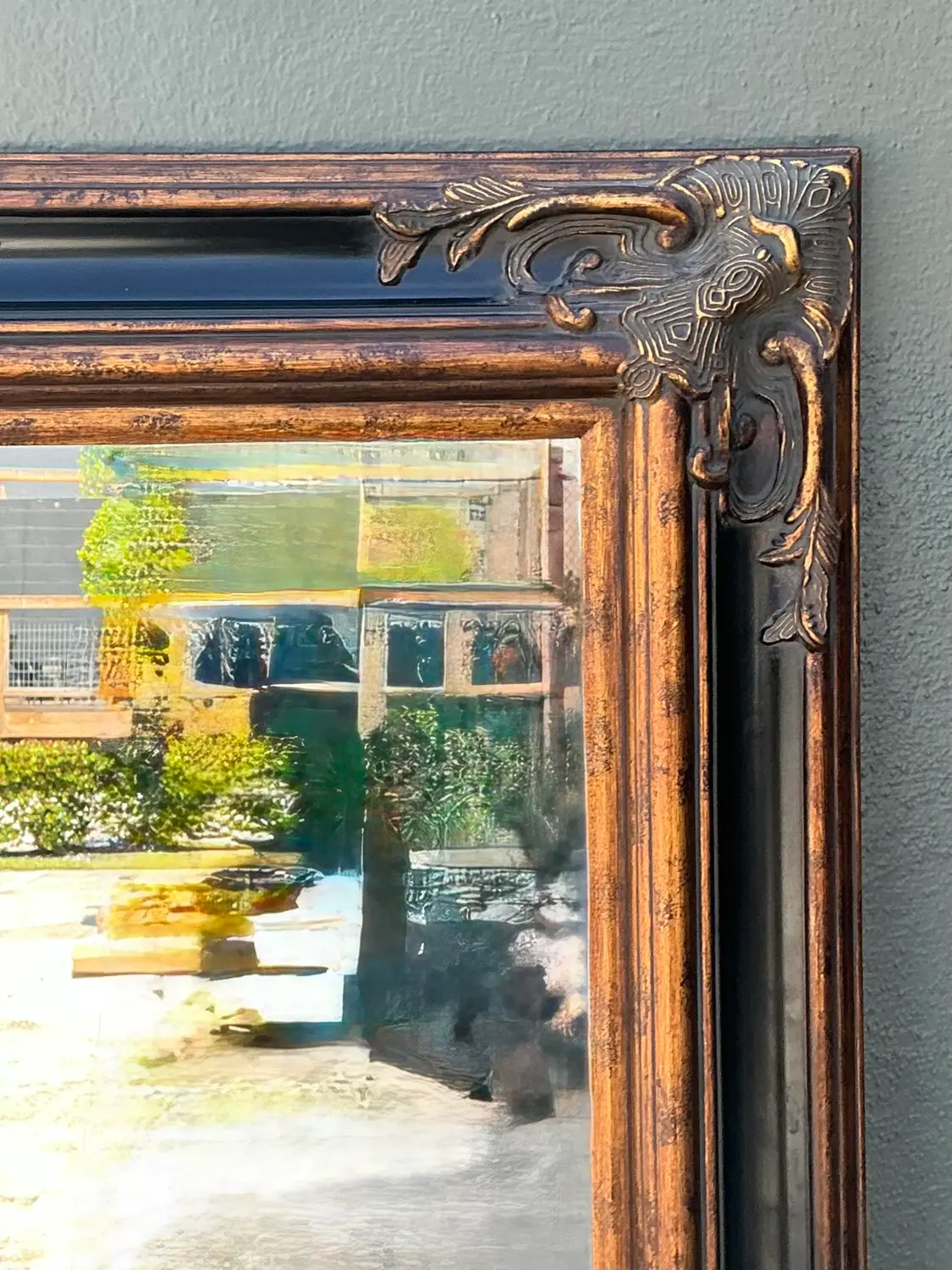 Vintage Basset Gilt Tipped Mirror - Side view