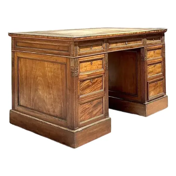 Vintage Bertram and Sons Gilt Tipped Leather Top Desk