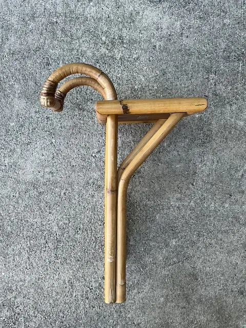 Vintage Bielecky Brothers Rattan Hook on Side Table - Detail view