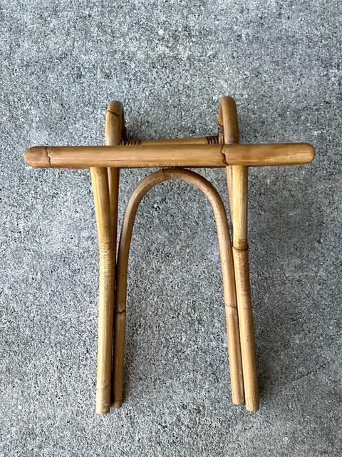 Vintage Bielecky Brothers Rattan Hook on Side Table - Side view