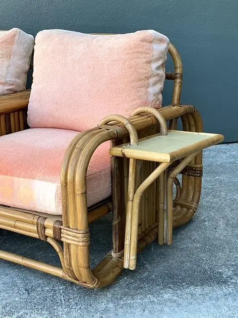 Vintage Bielecky Brothers Rattan Hook on Side Table - Top view