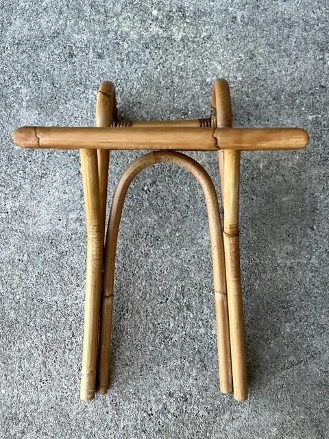 Vintage Bielecky Brothers Rattan Hook on Side Table - Back view