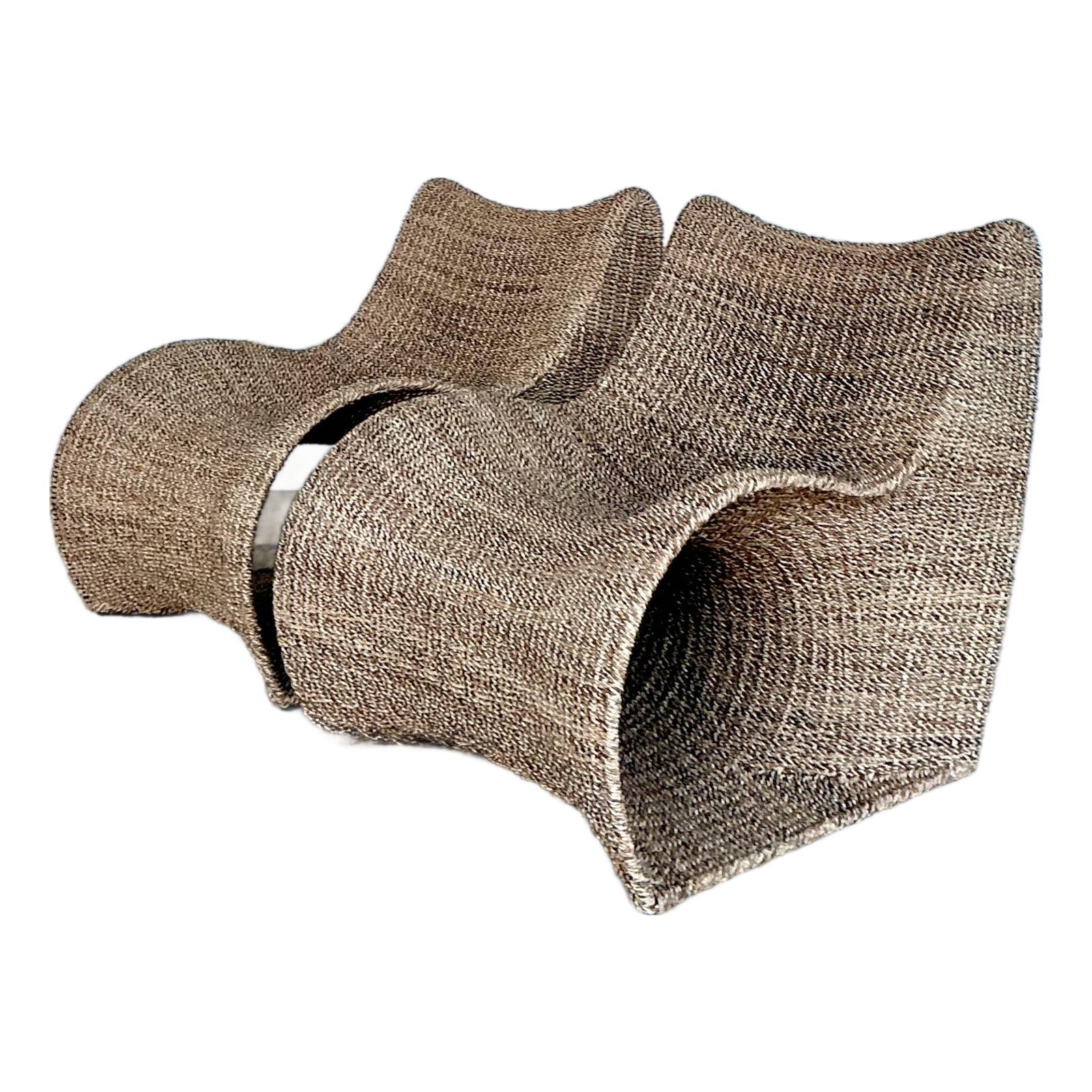 Vintage Biomorphic Seagrass Lounge Chairs - Set of 2