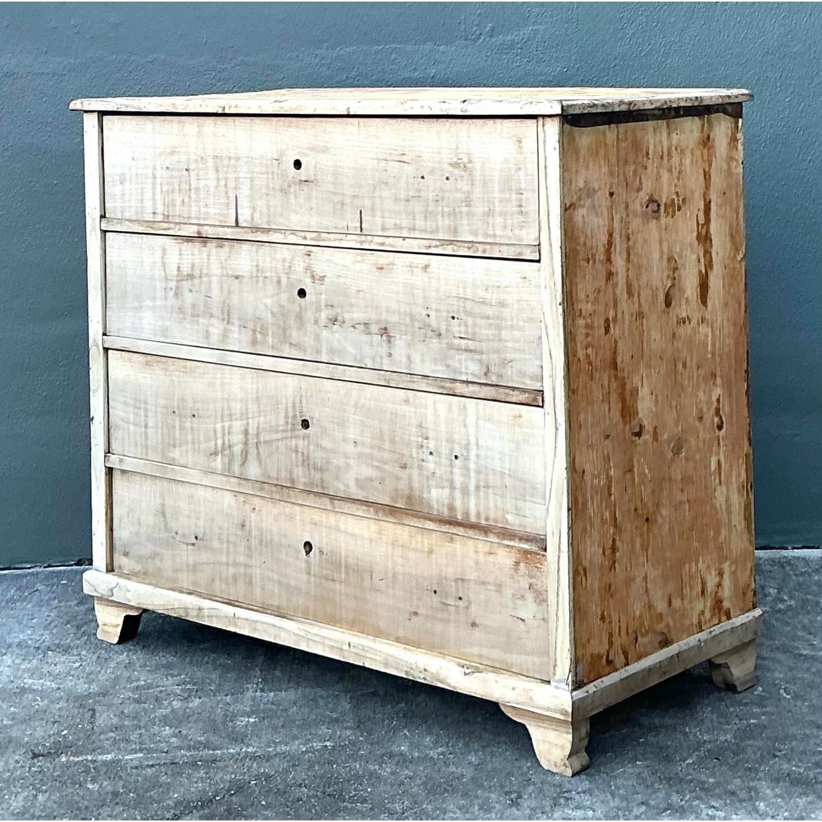 Vintage Bleached Biedermeier Chest of Drawers - Side view