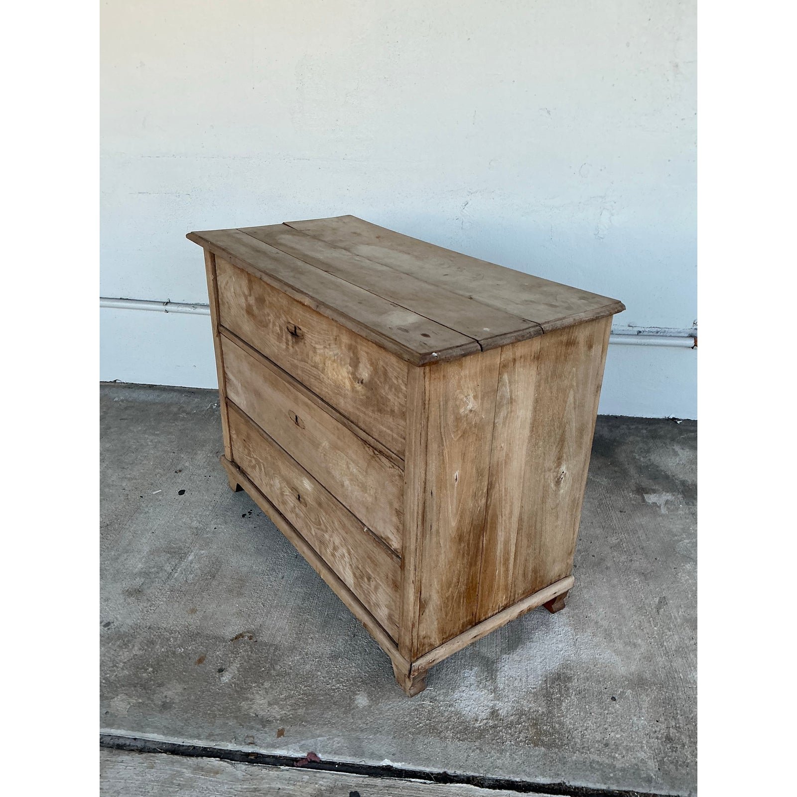 Vintage Bleached Biedermeier Chest of Drawers - Side view