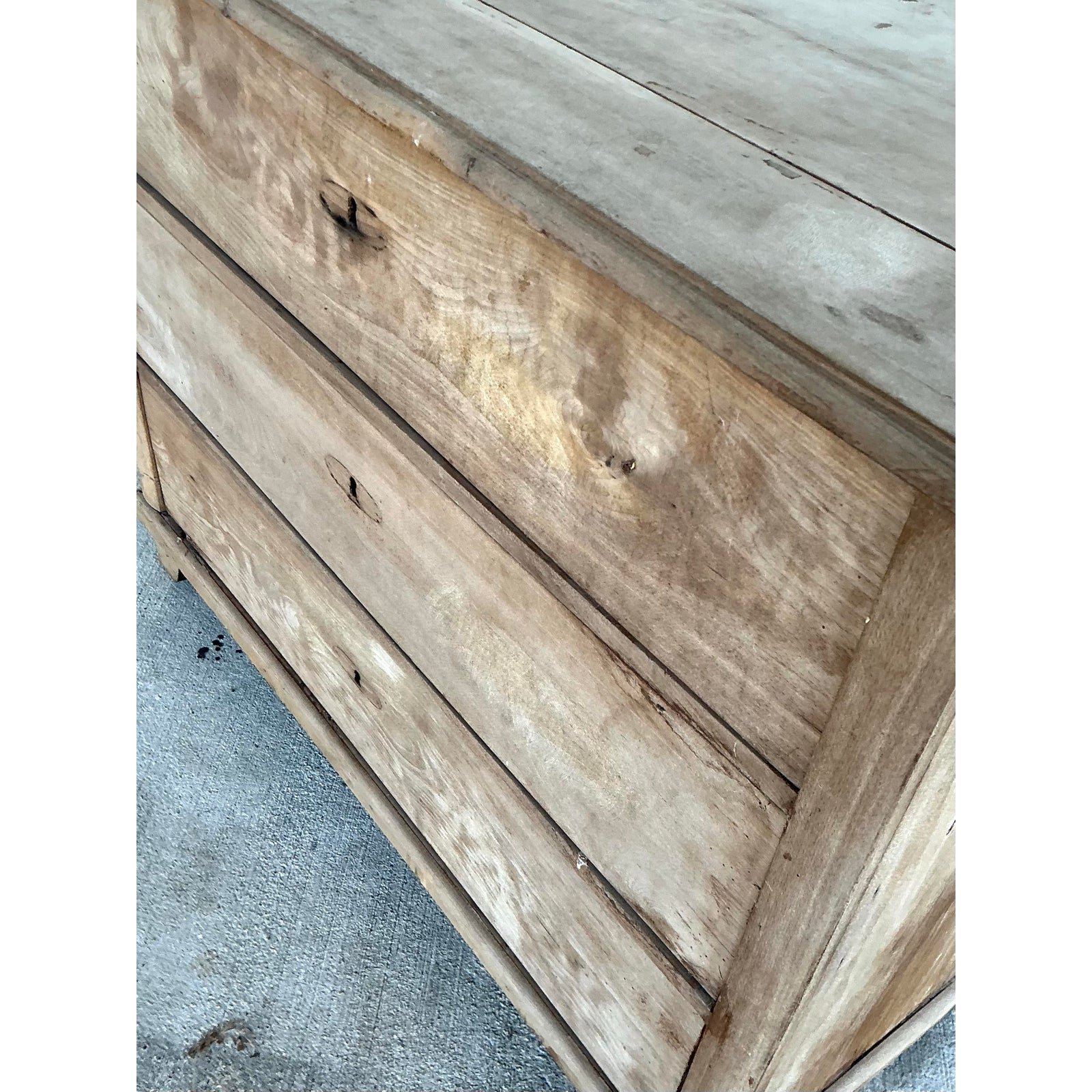 Vintage Bleached Biedermeier Chest of Drawers - Top view
