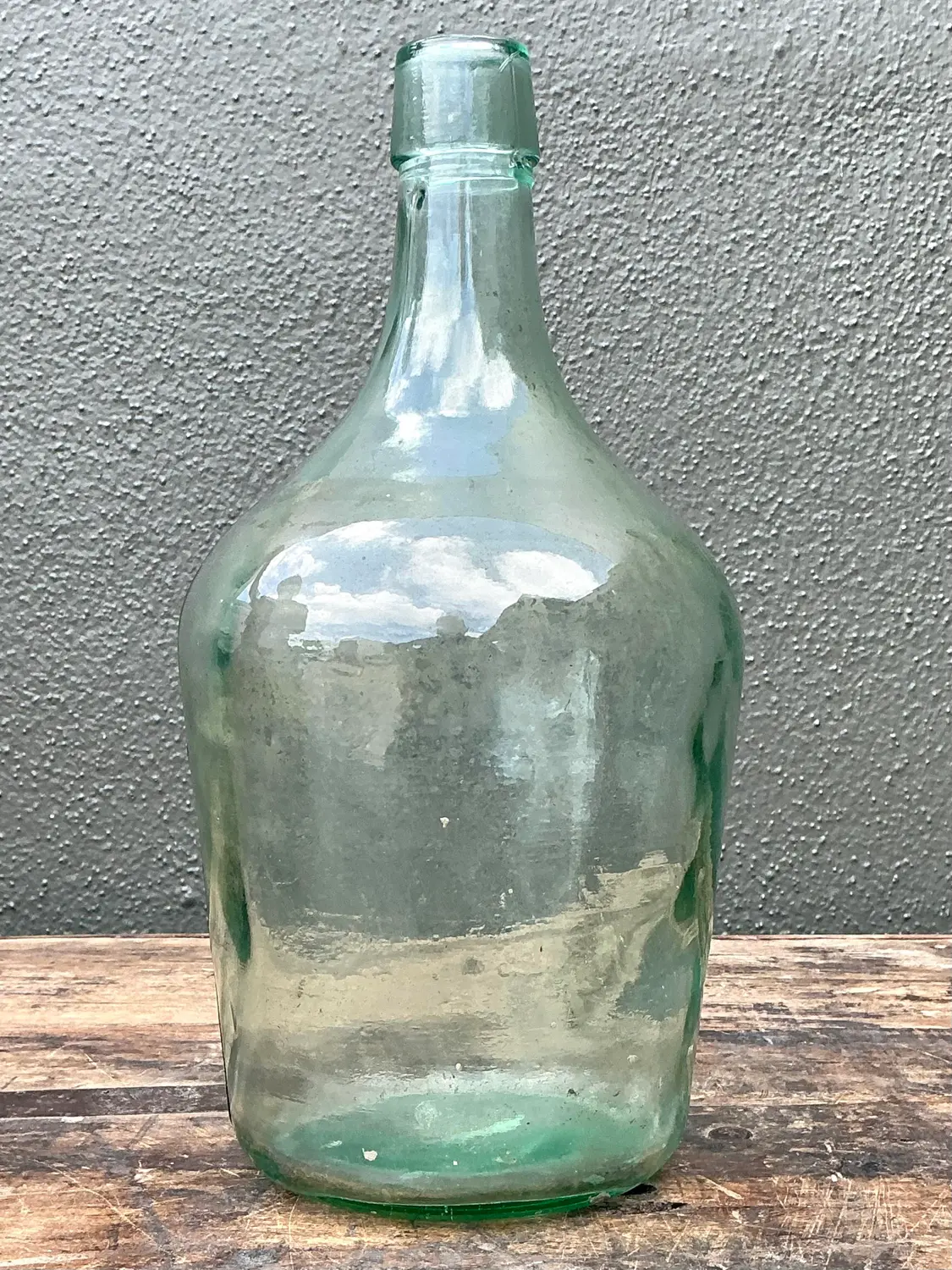 Vintage Blown Glass Demijohn Wine Bottle - Detail view