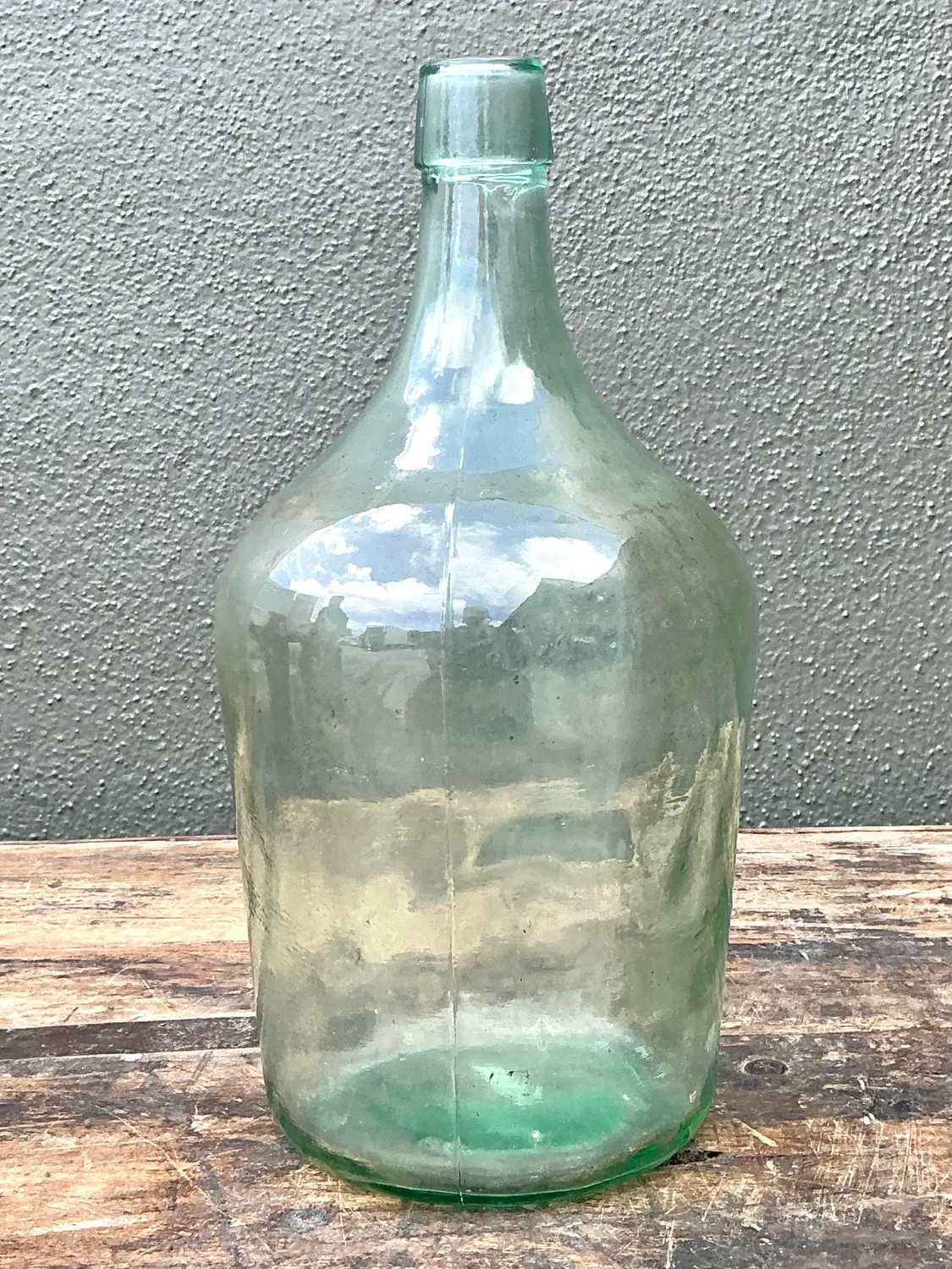 Vintage Blown Glass Demijohn Wine Bottle - Back view