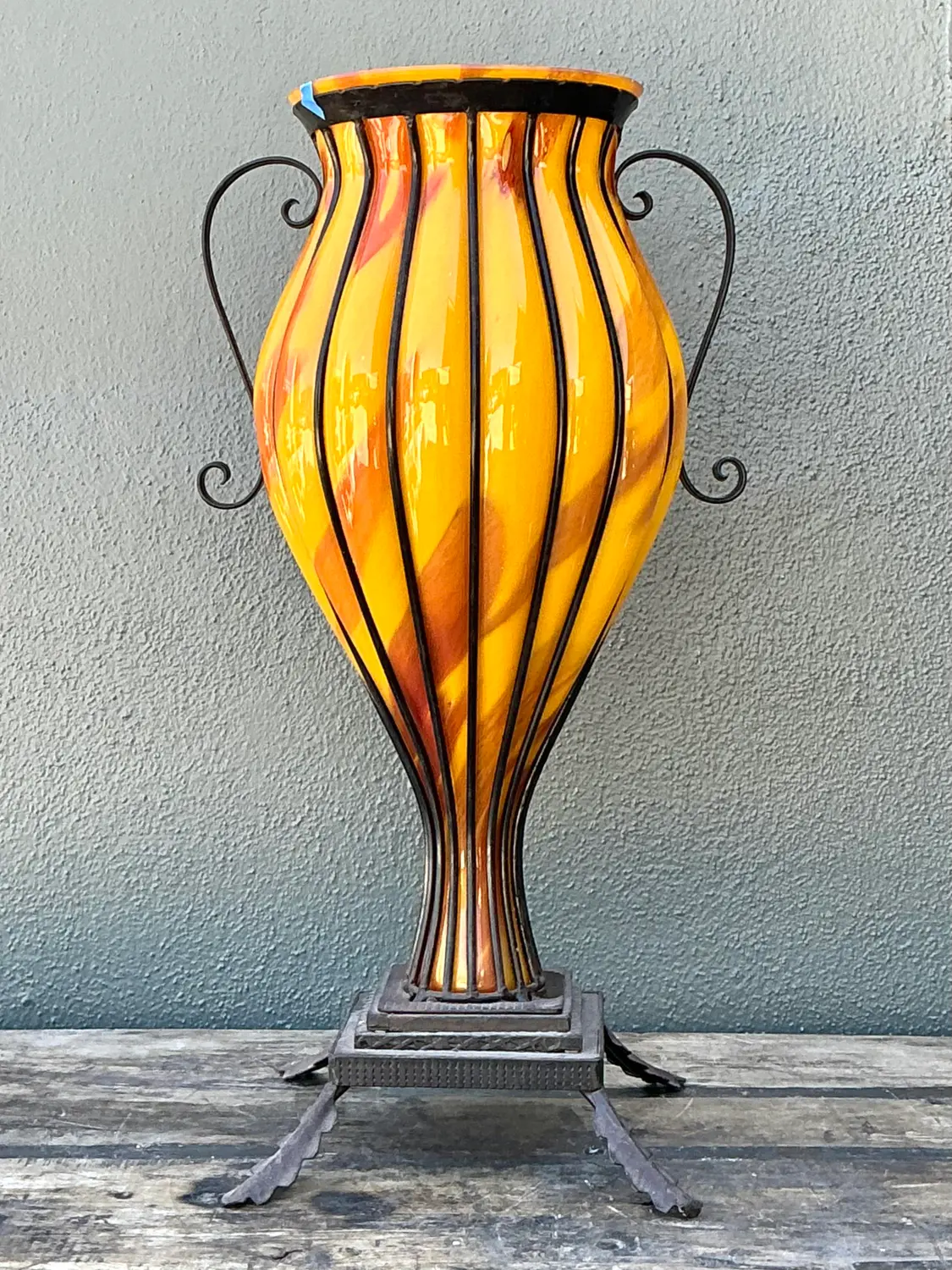 Vintage Blown Glass Urn - Detail view