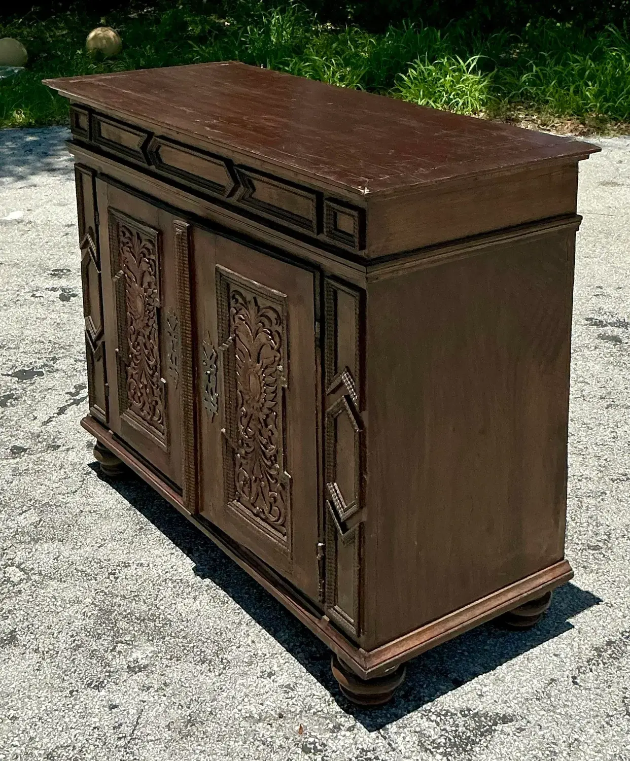 Vintage Boho 18th Century Primitive Cabinet - Back view