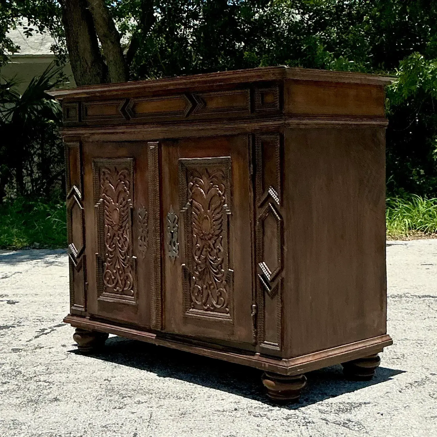 Vintage Boho 18th Century Primitive Cabinet - Top view