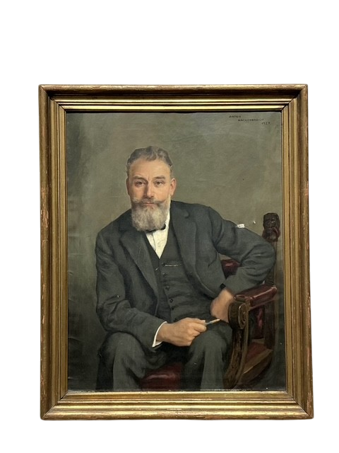 Vintage Boho 1920s Original Oil Portrait