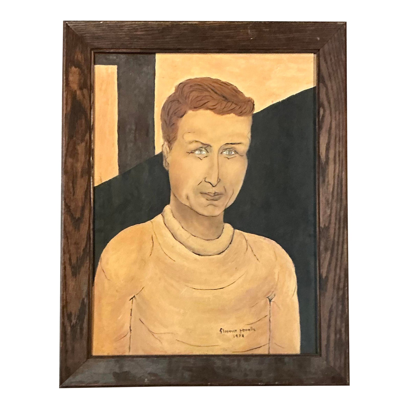 Vintage Boho 1958 Original Portrait of ManVintage Boho 1958 Original Portrait of Man