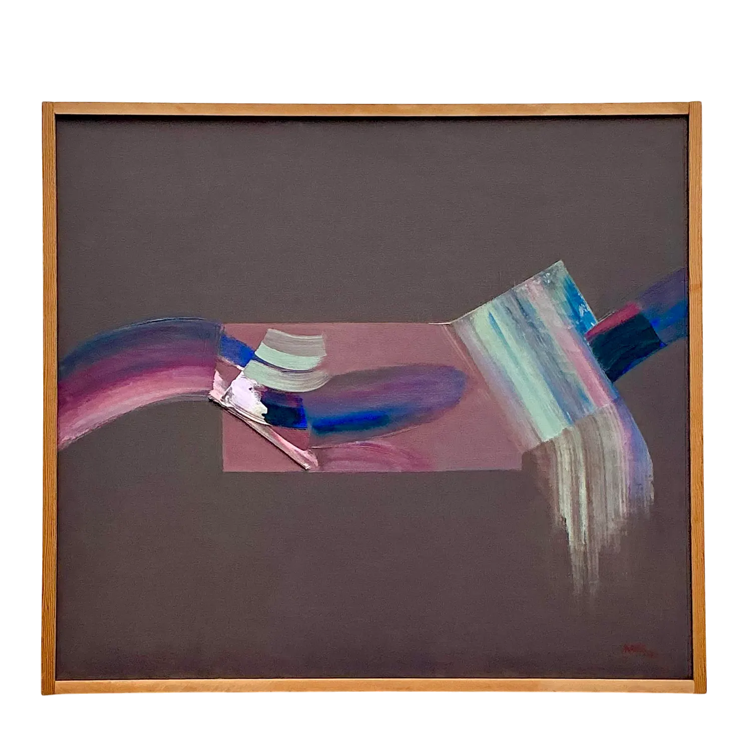 Vintage Boho 1977 Original Abstract Oil Painting on Canvas