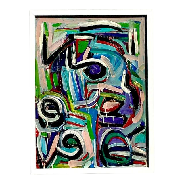 Vintage Boho 1996 Original Abstract on Board