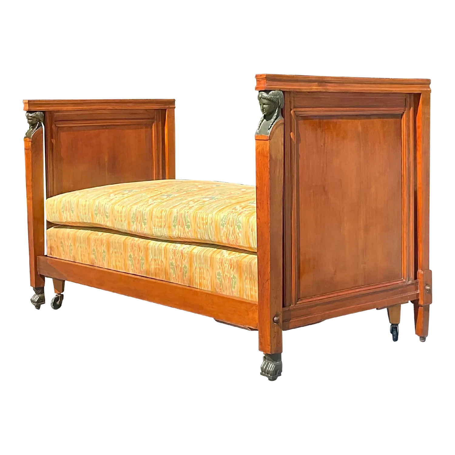 Vintage Boho 19th Century Austrian Walnut Biedermeier Trundle Bed - Detail view