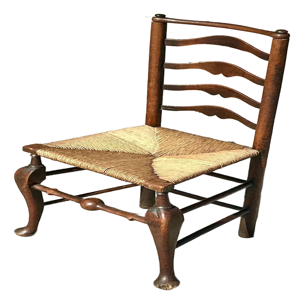 Vintage Boho 19th Century Ladderback Chair - Detail view