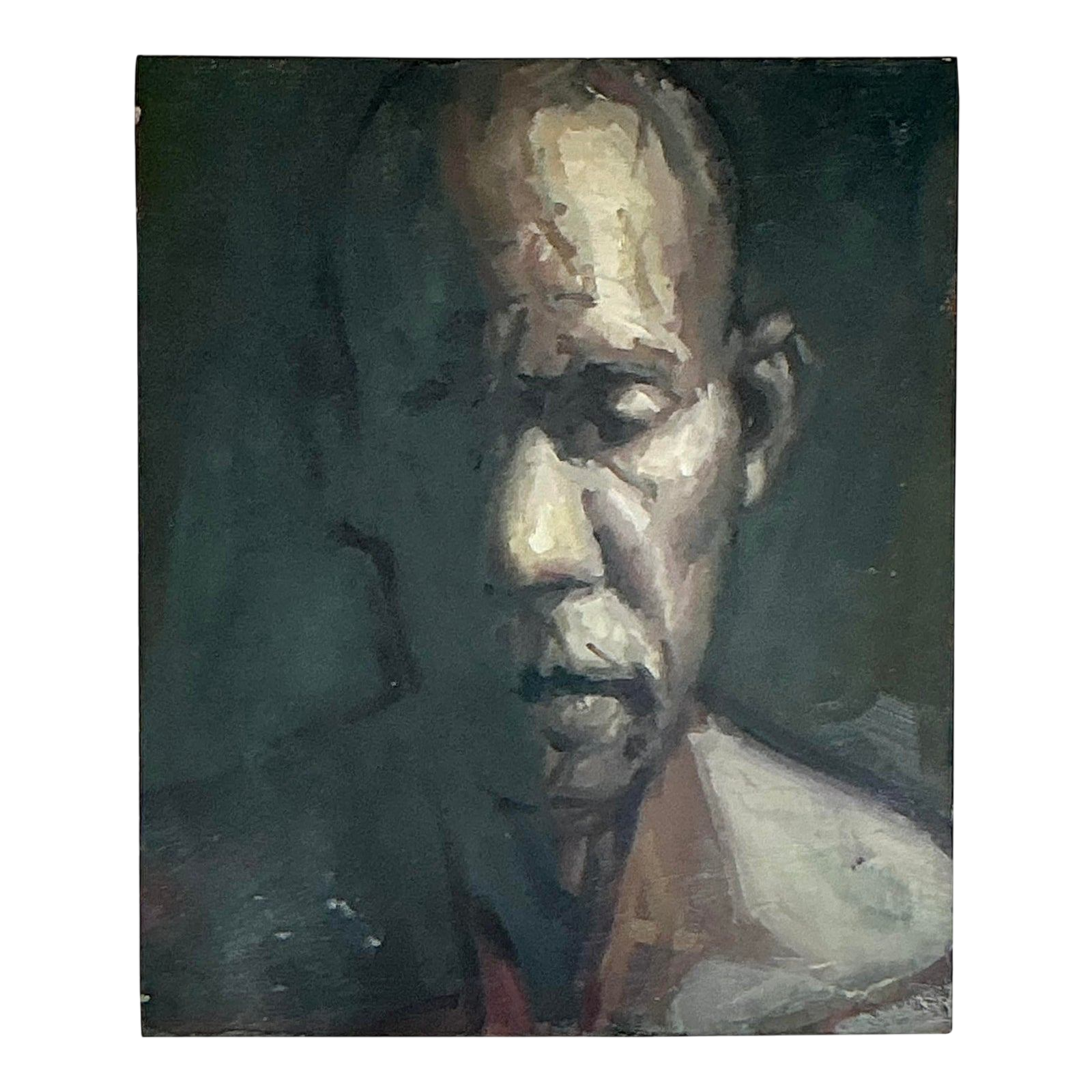 Vintage Boho Abstract Figural Painting on Board