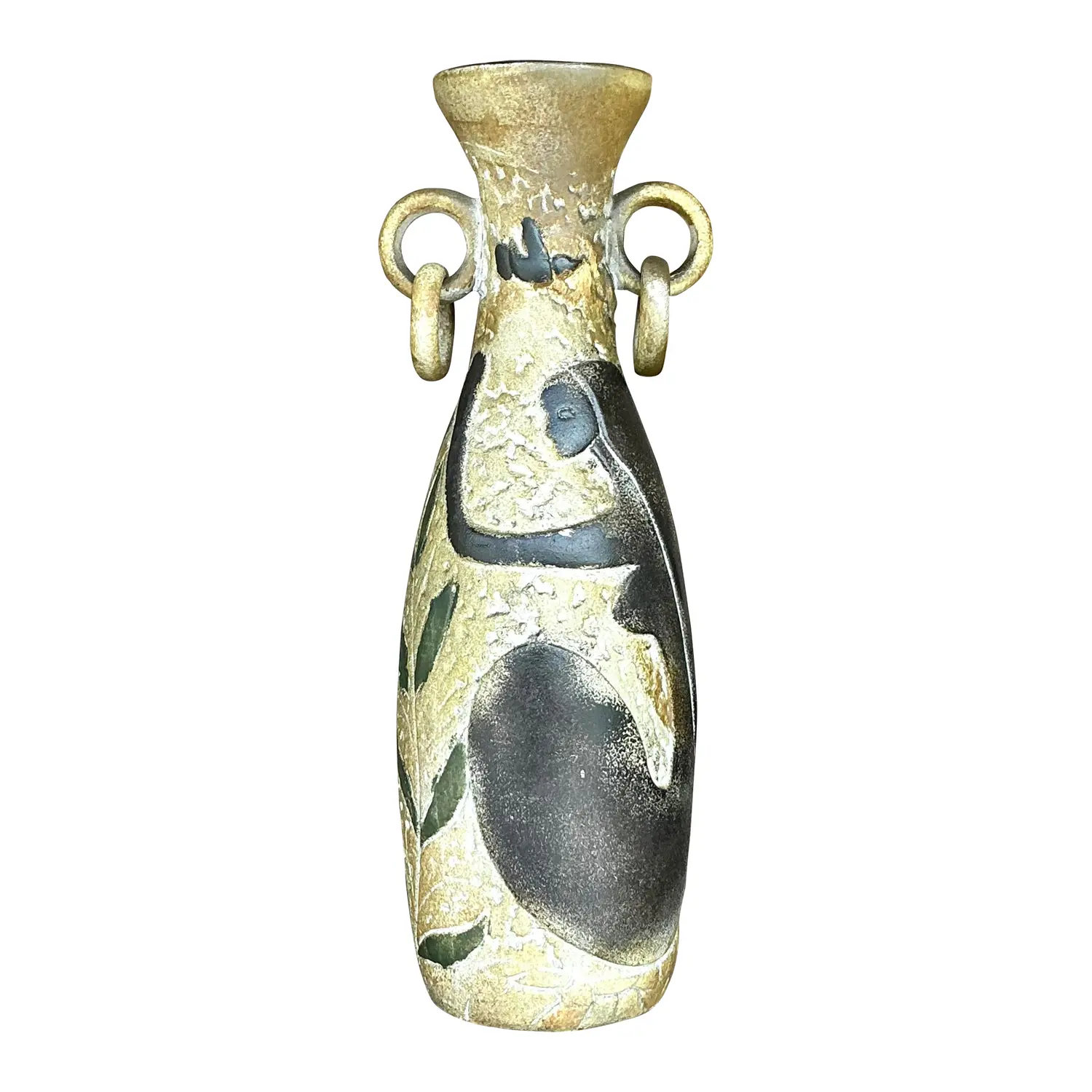 Vintage Boho Abstract Figurative Plaster Vase