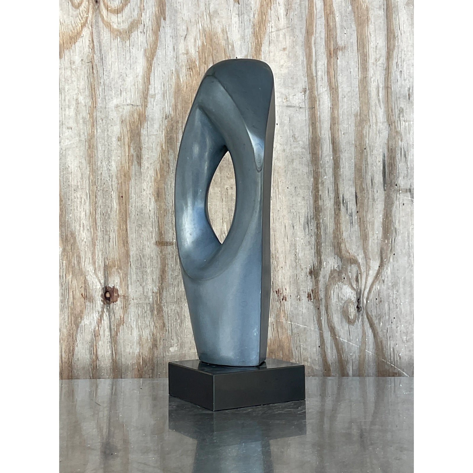 Vintage Boho Abstract Granite Sculpture - Detail view