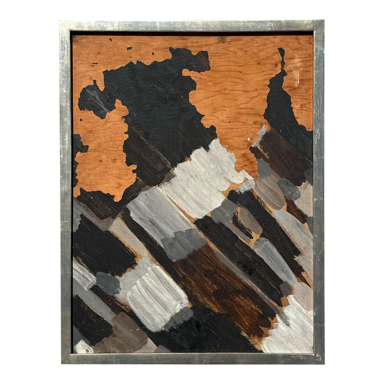 Vintage Boho Abstract Mixed Media on Wood