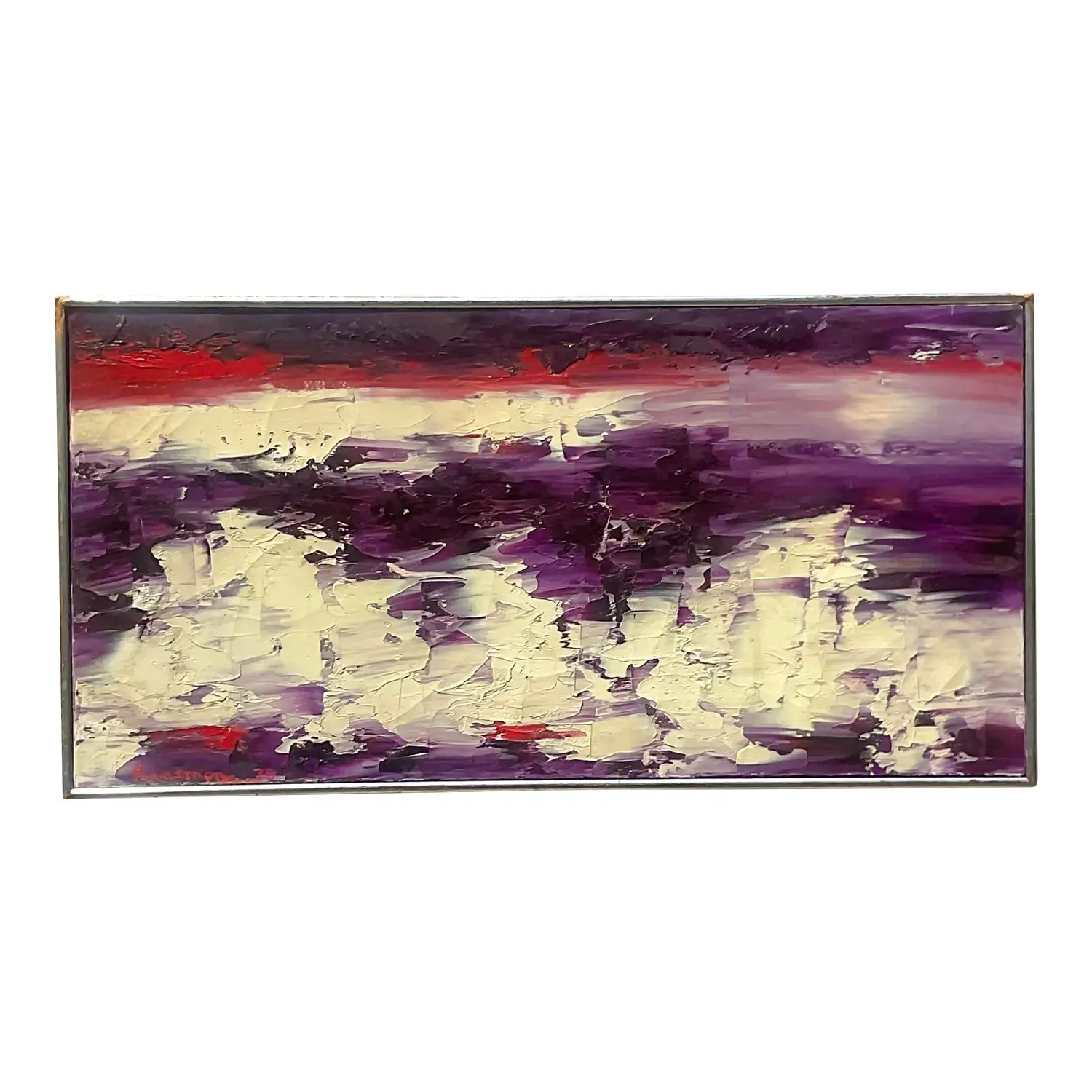Vintage Boho Abstract Original Oil on Canvas
