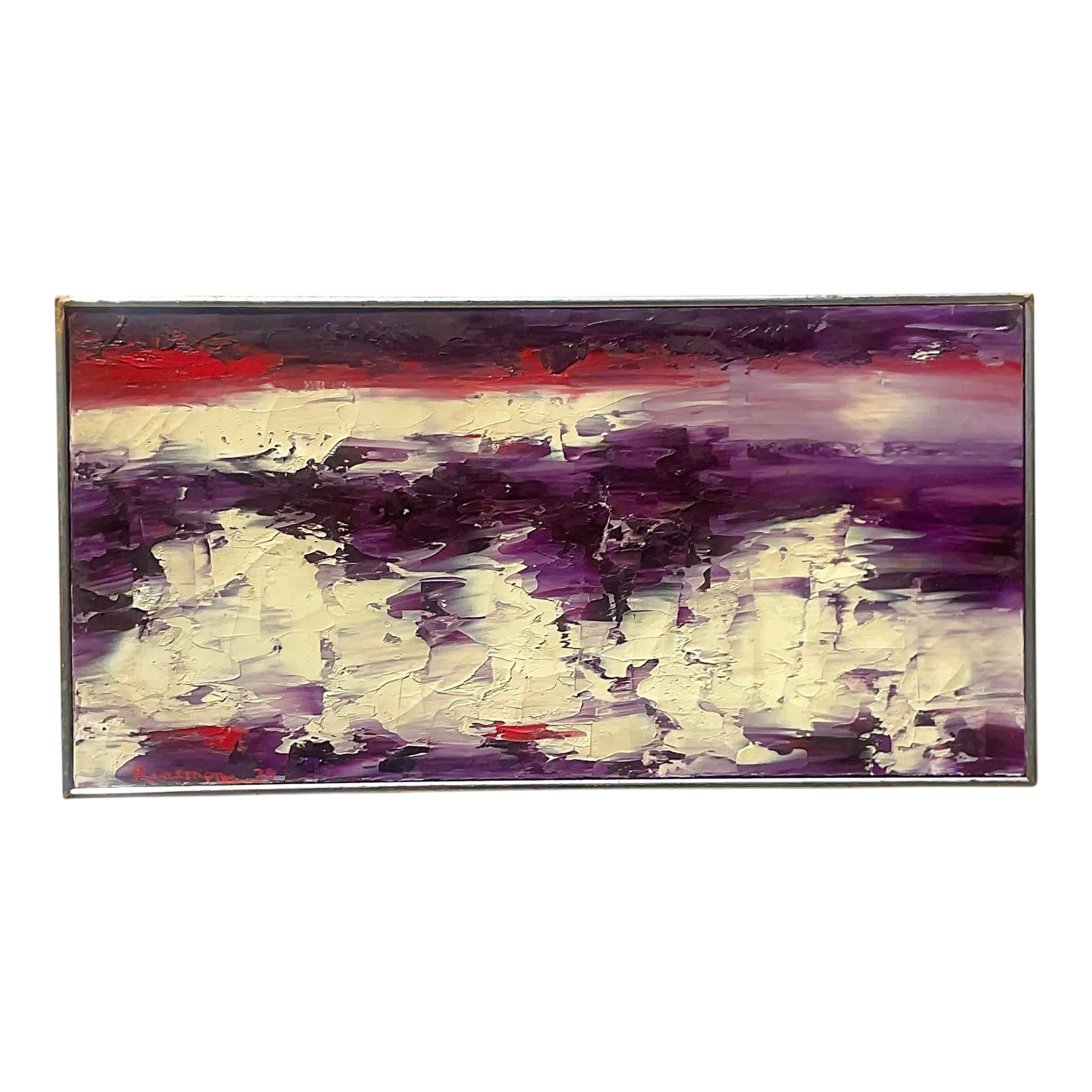 Vintage Boho Abstract Original Oil on Canvas