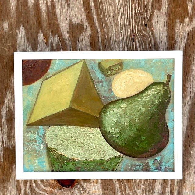 Vintage Boho Abstract Original Oil Painting