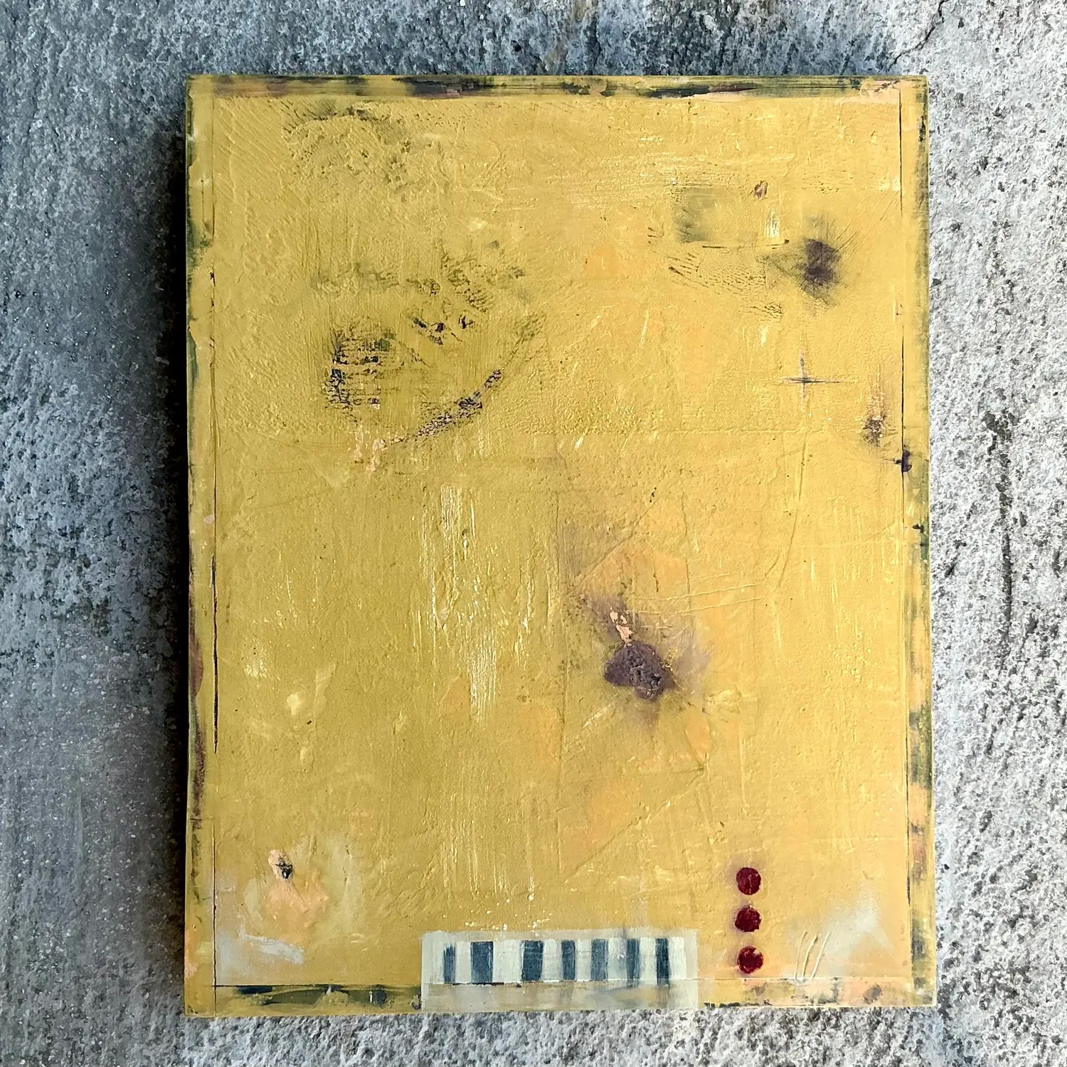 Vintage Boho Abstract Original Oil Painting on Canvas - Detail view