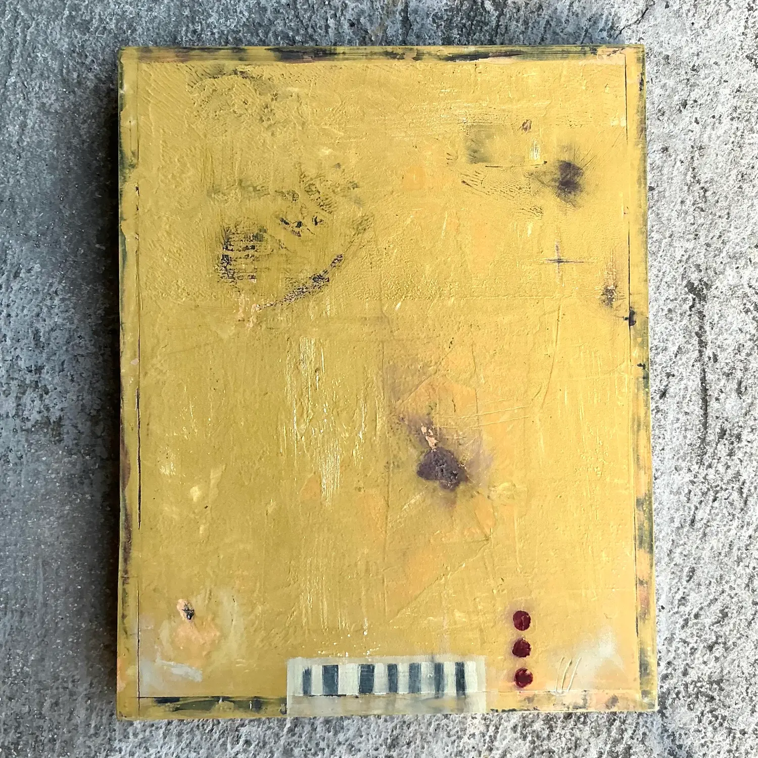 Vintage Boho Abstract Original Oil Painting on Canvas - Side view