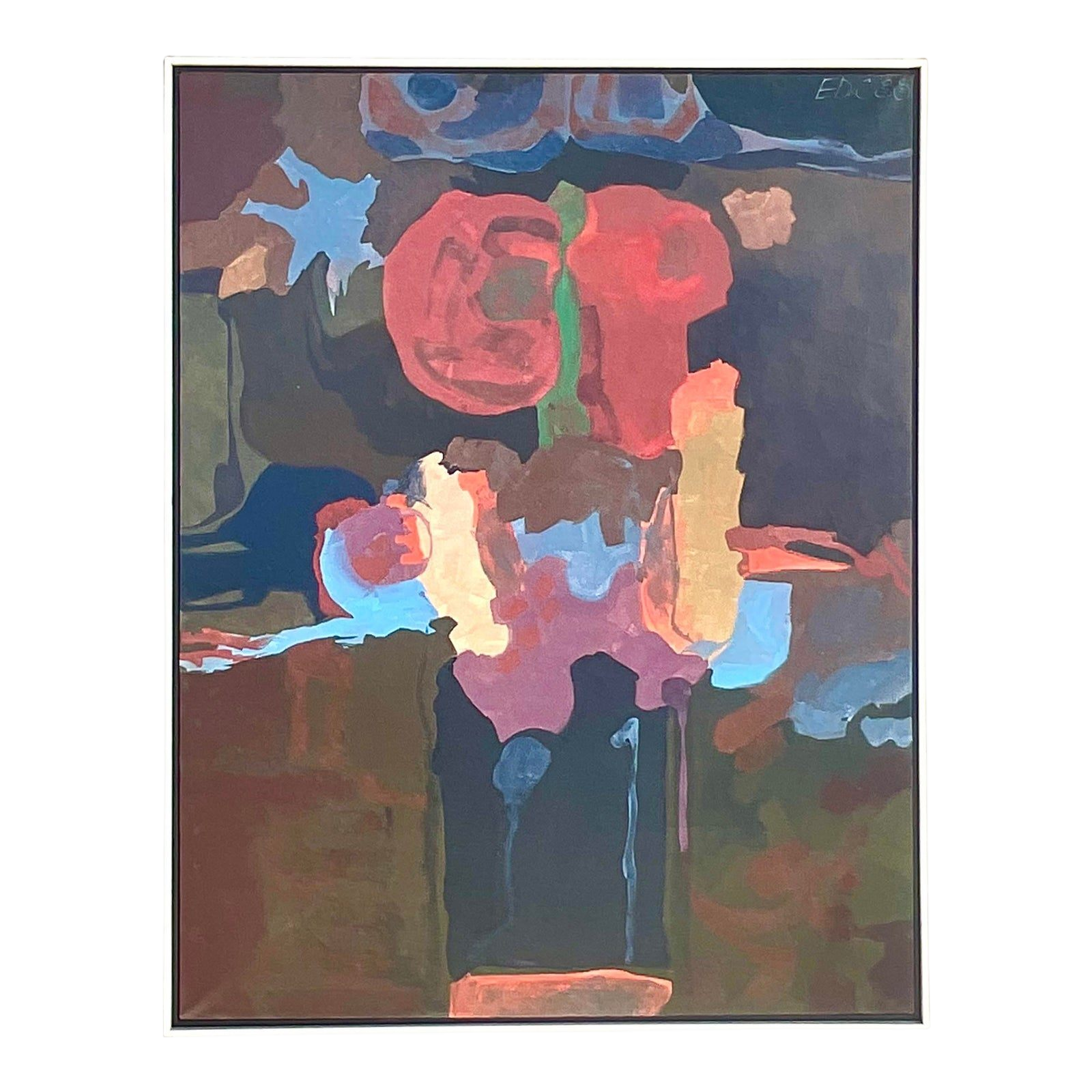 Vintage Boho Abstract Original Oil Portrait
