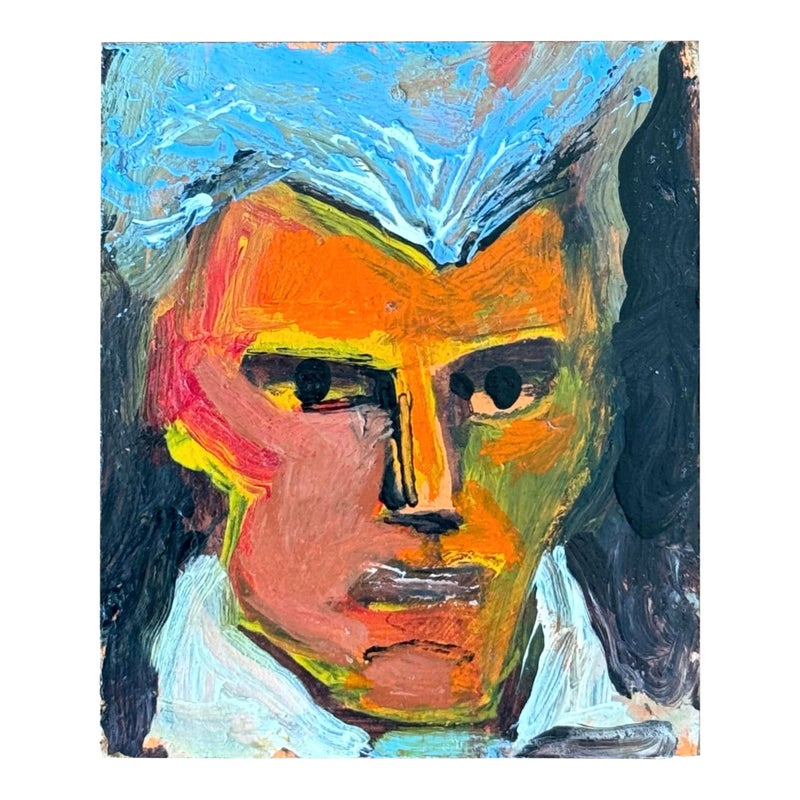 Vintage Boho Abstract Petite Portrait on Board