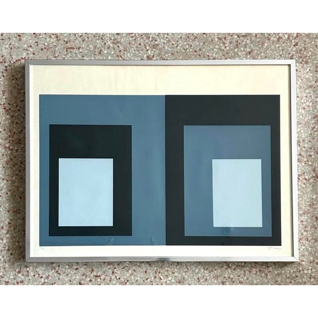 Vintage Boho Abstract Print in Silver Frame - Detail view