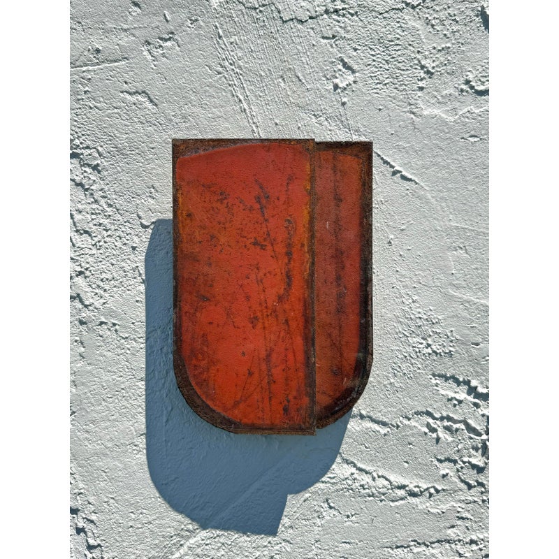 Vintage Boho Abstract Steel Wall Sculpture - Detail view