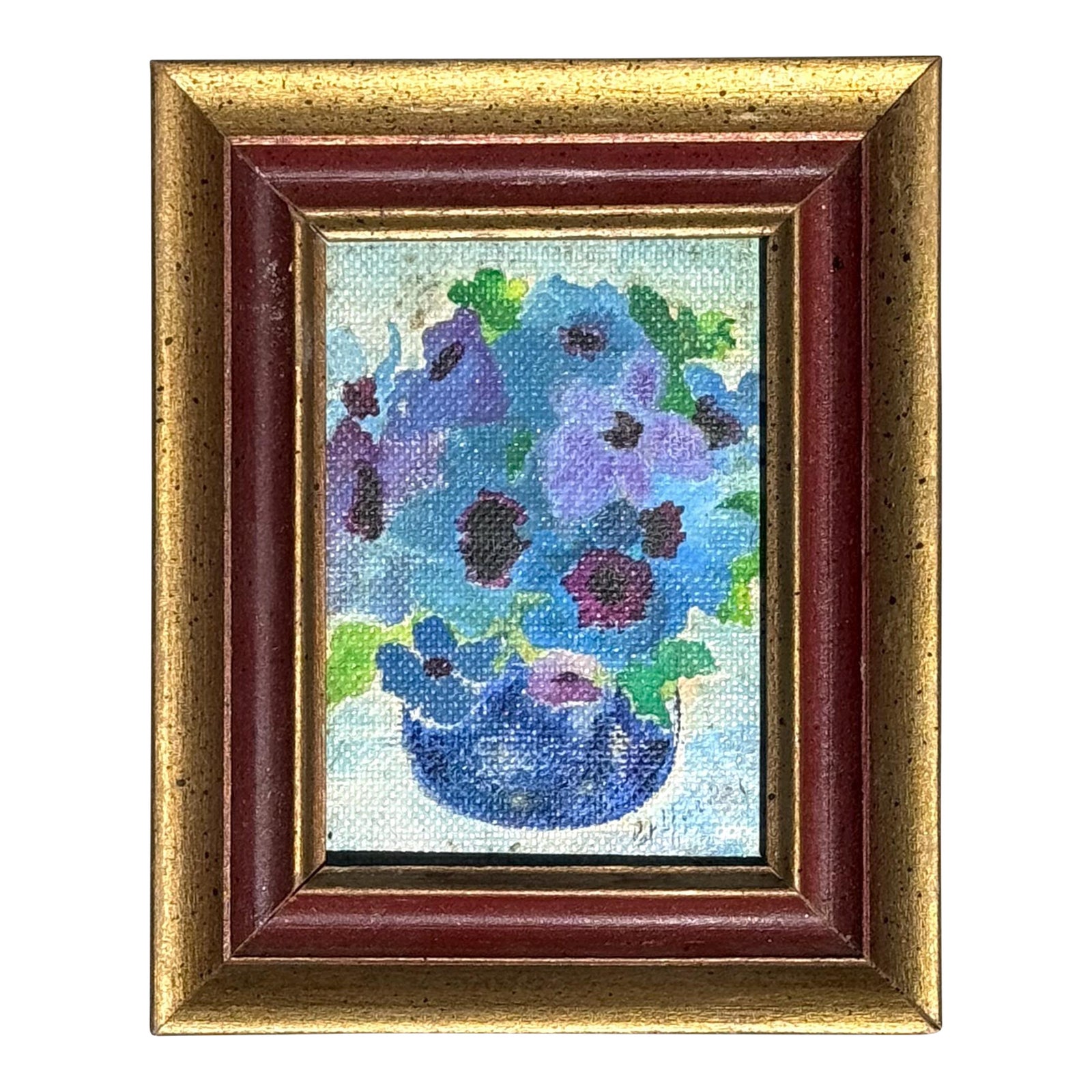 Vintage Boho Abstract Still Life Oil on Canvas Signed by the Artist