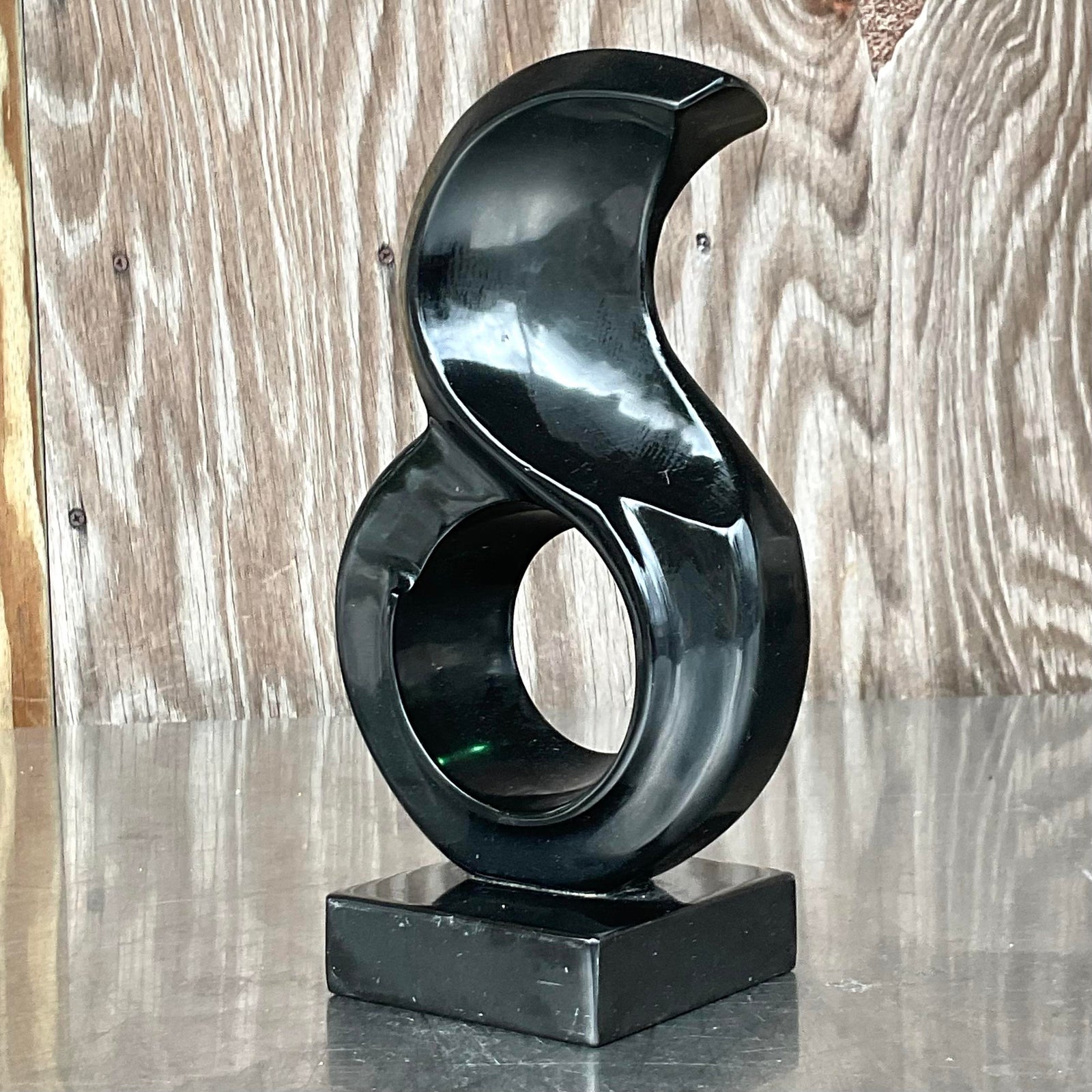 Vintage Boho Abstract Stone Sculpture - Top view