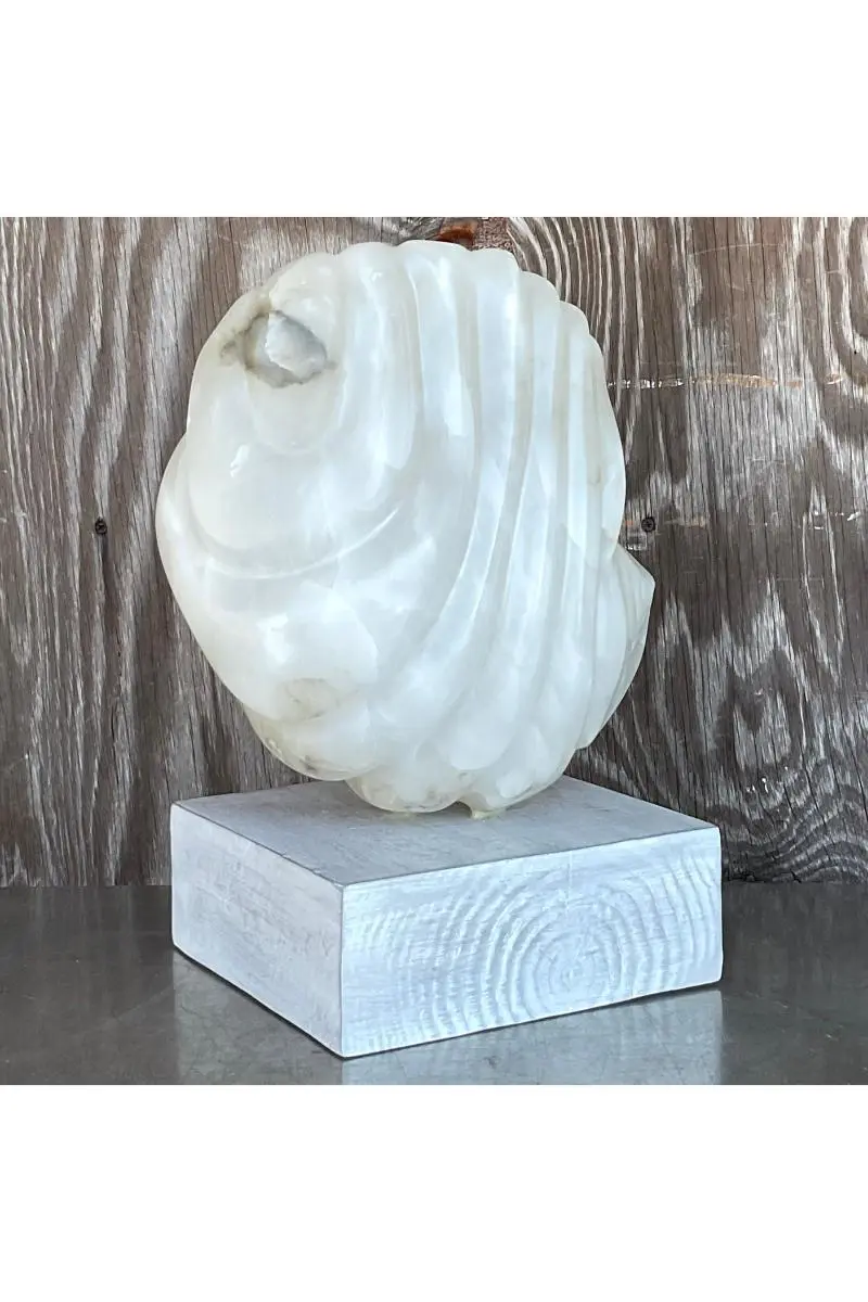 Vintage Boho Abstract Stone Sculpture - Side view