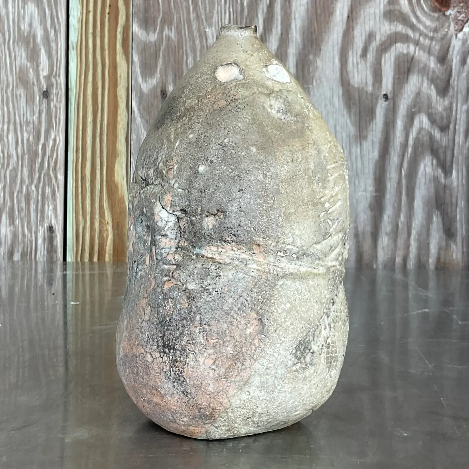 Vintage Boho Abstract Studio Pottery Vase - Detail view