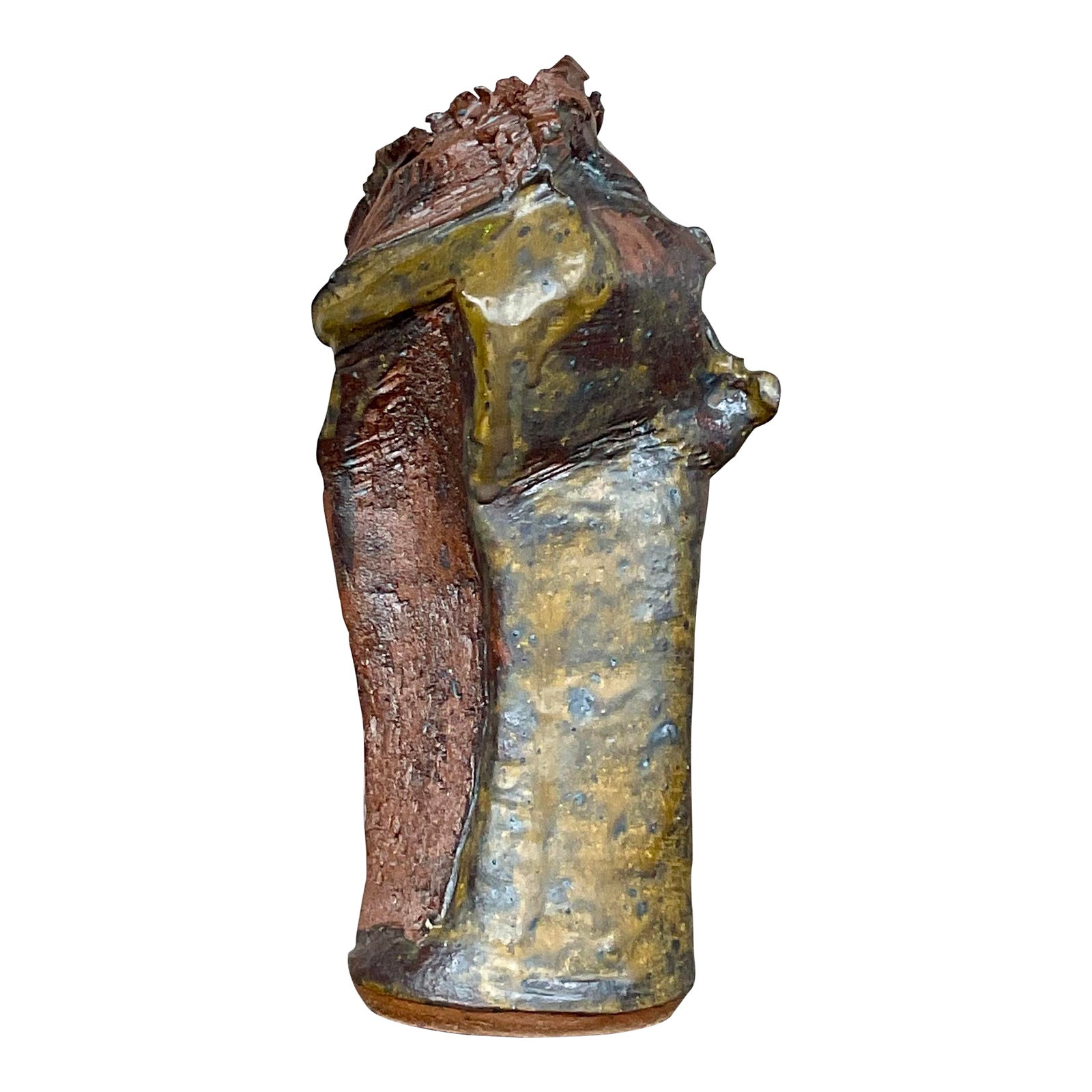 Vintage Boho Abstract Studio Pottery Vase - Detail view