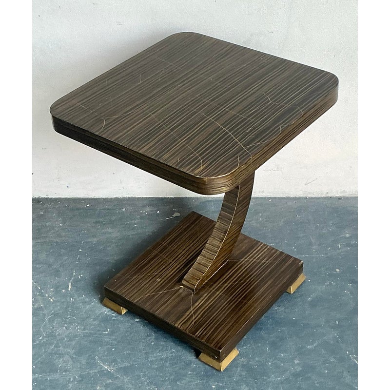 Vintage Boho Amy Howard Gilt Tipped Side Table - Back view