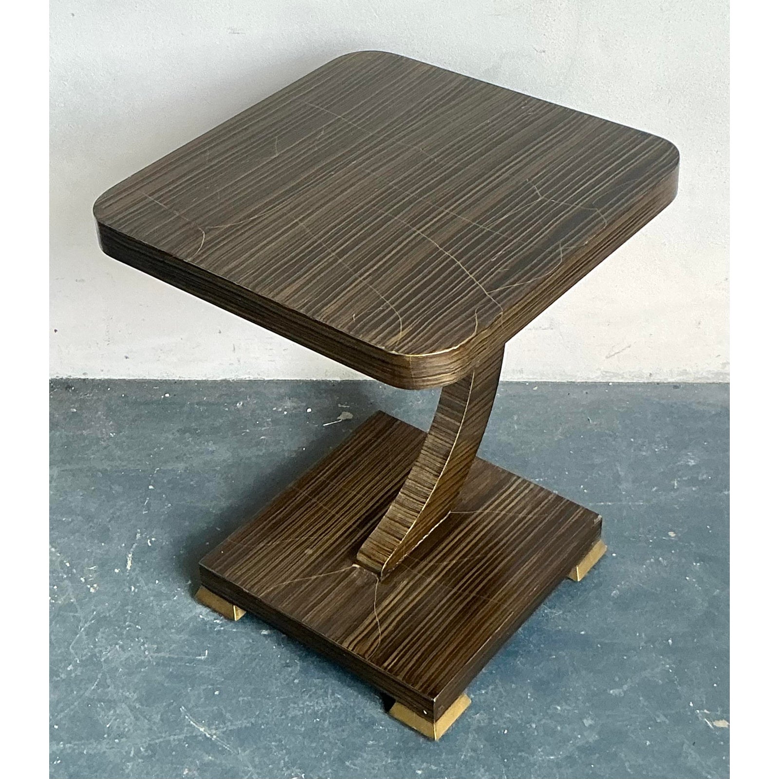 Vintage Boho Amy Howard Gilt Tipped Side Table - Top view