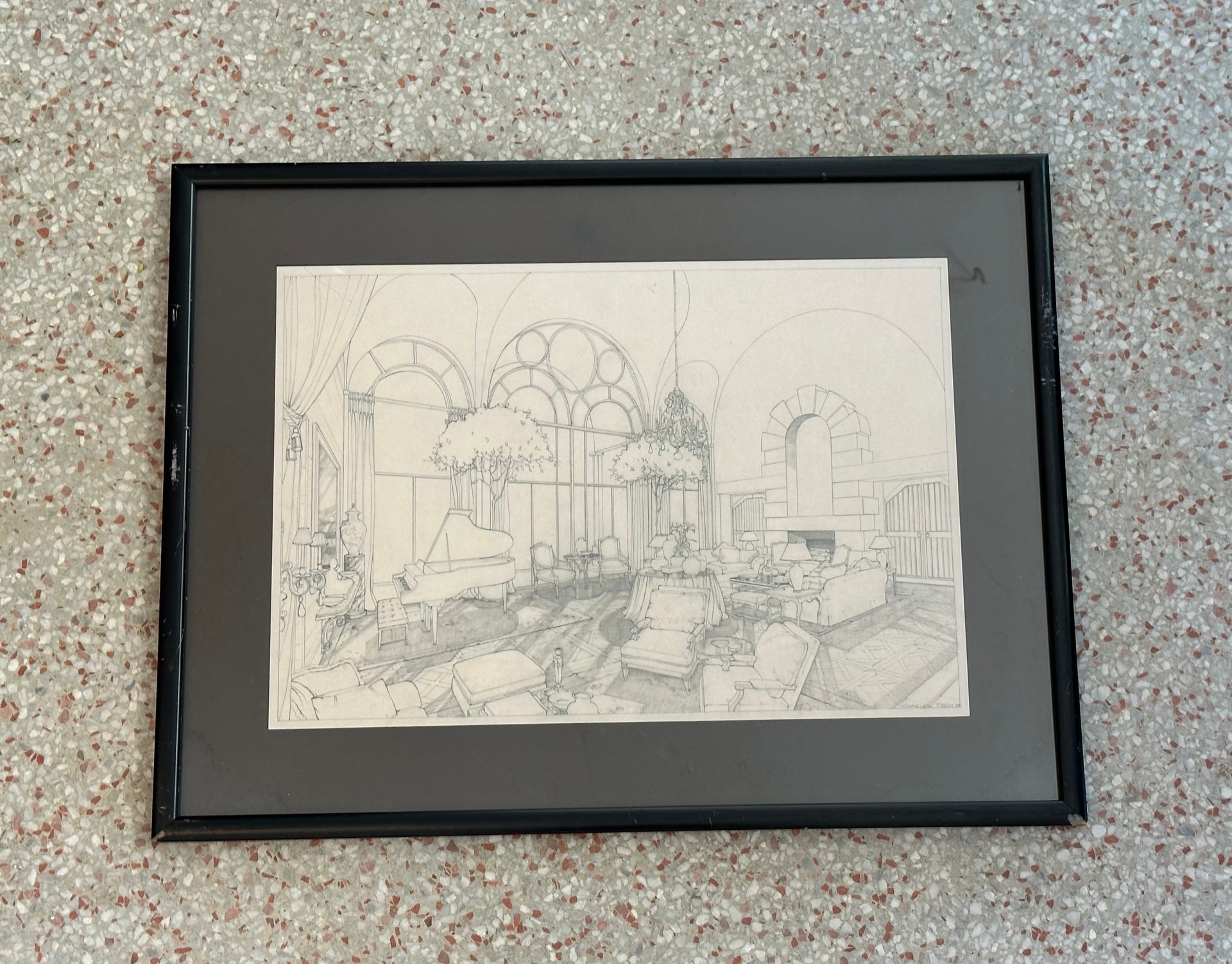Vintage Boho Architectural Print - Top view