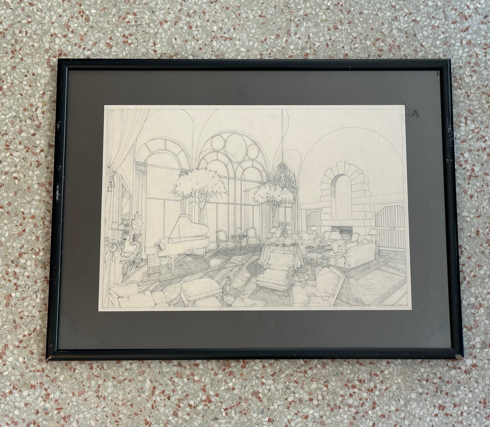 Vintage Boho Architectural Print - Back view