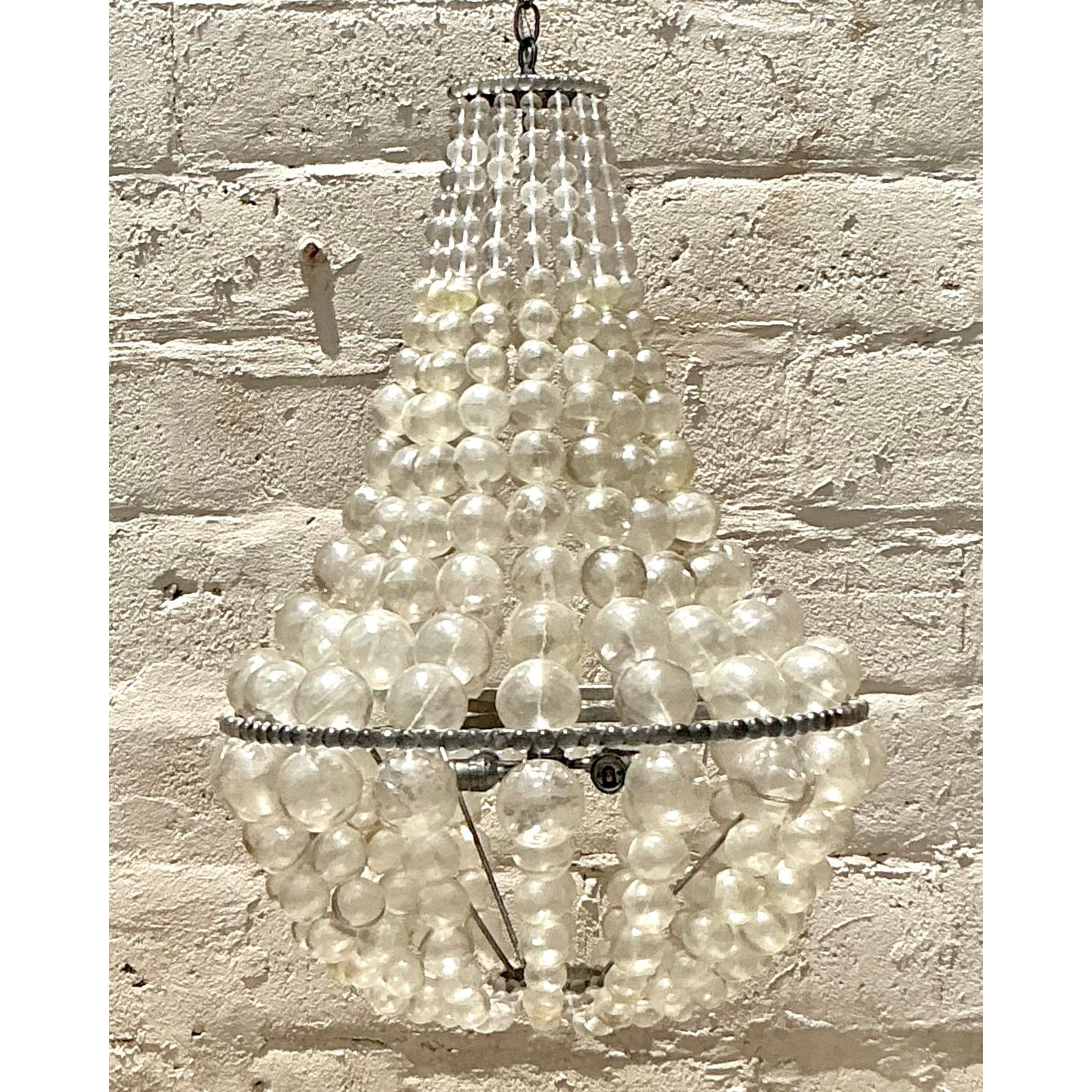 Vintage Boho Ariel Resin Bubble Chandelier After Oly - Top view