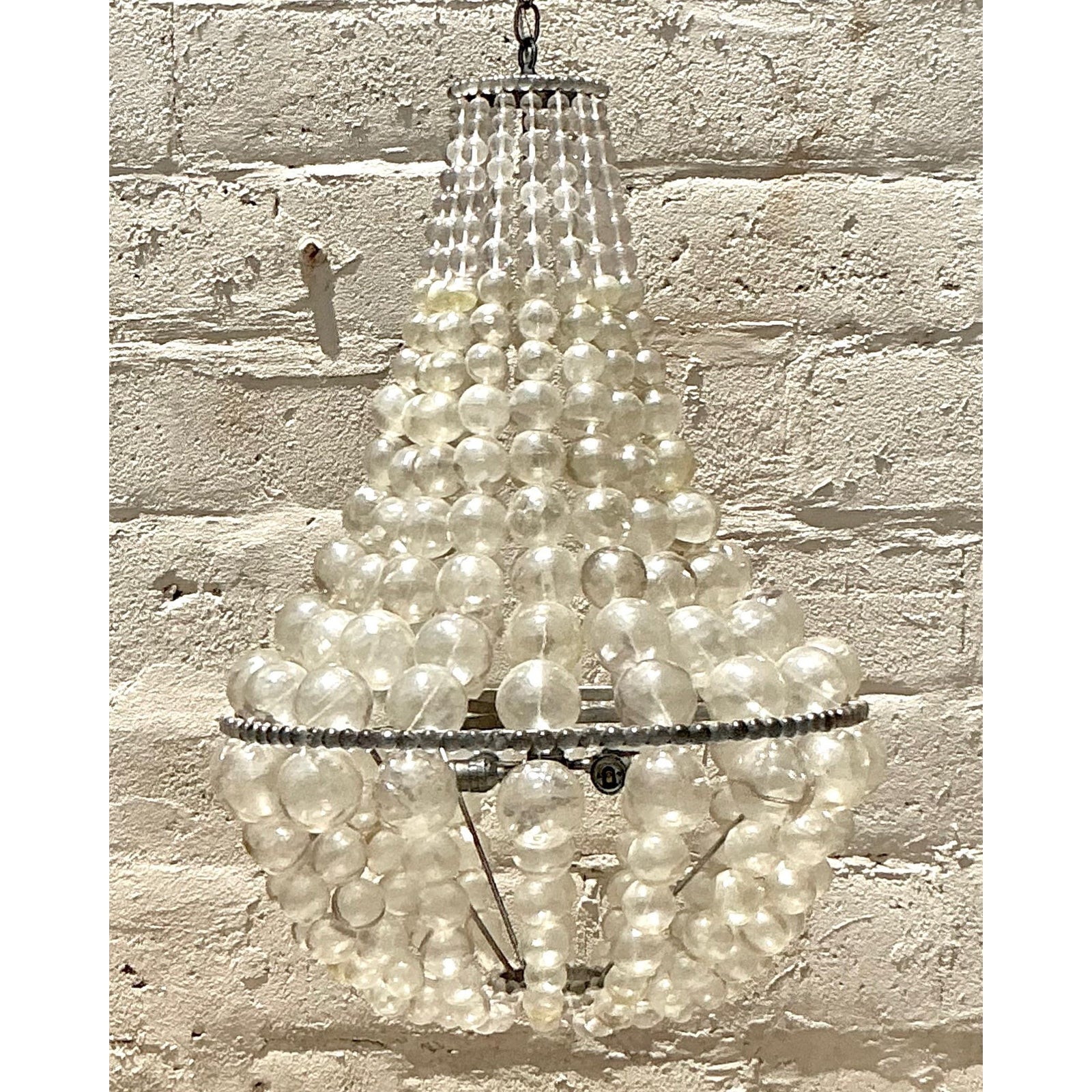 Vintage Boho Ariel Resin Bubble Chandelier After Oly - Side view